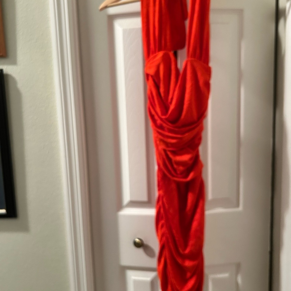 Zara Vibrant Red Draped Dress